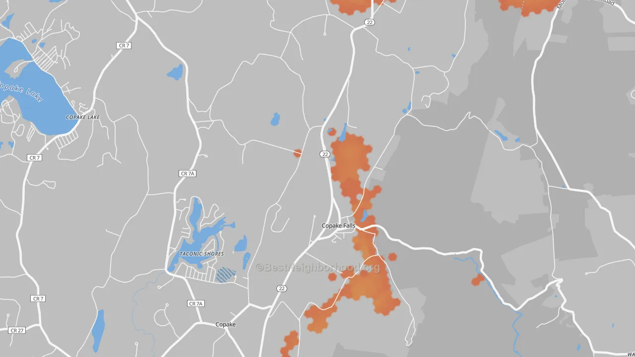 Bike Grade map of Copake Falls, NY