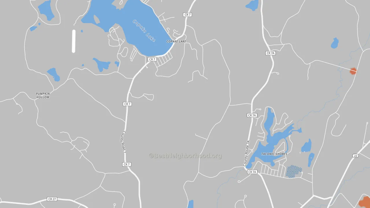 Bike Grade map of Copake Lake, NY