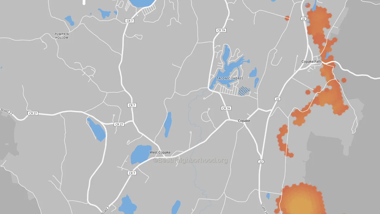 Bike Grade map of Copake, NY