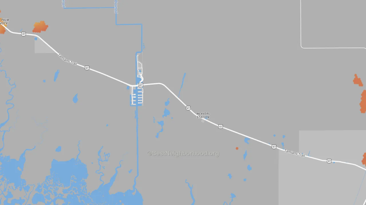 Bike Grade map of Copeland, FL