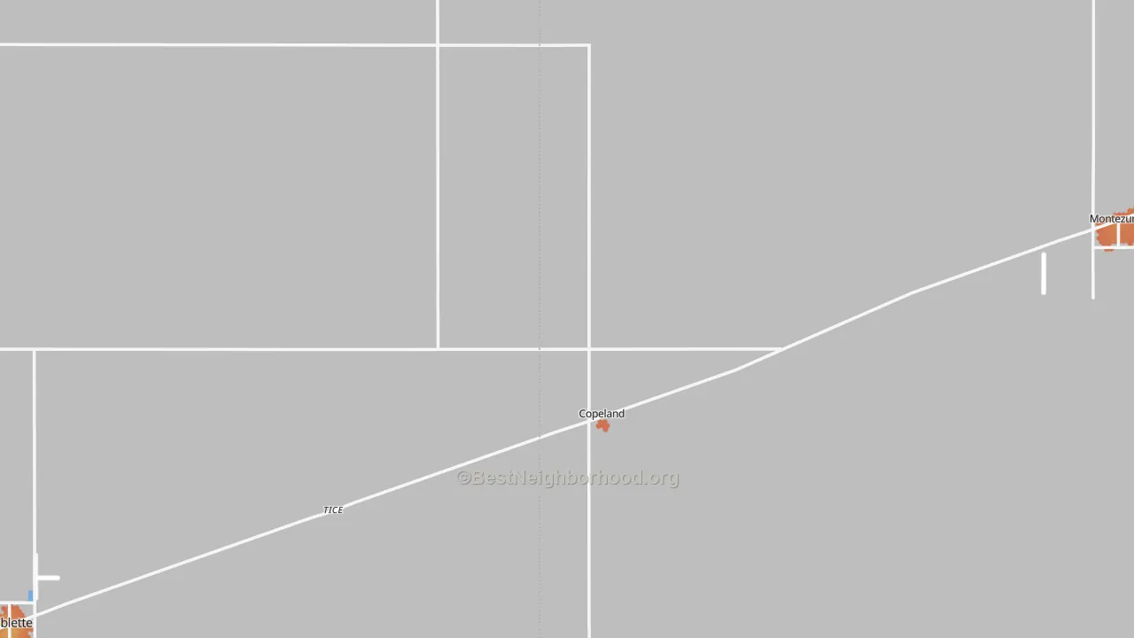 Bike Grade map of Copeland, KS