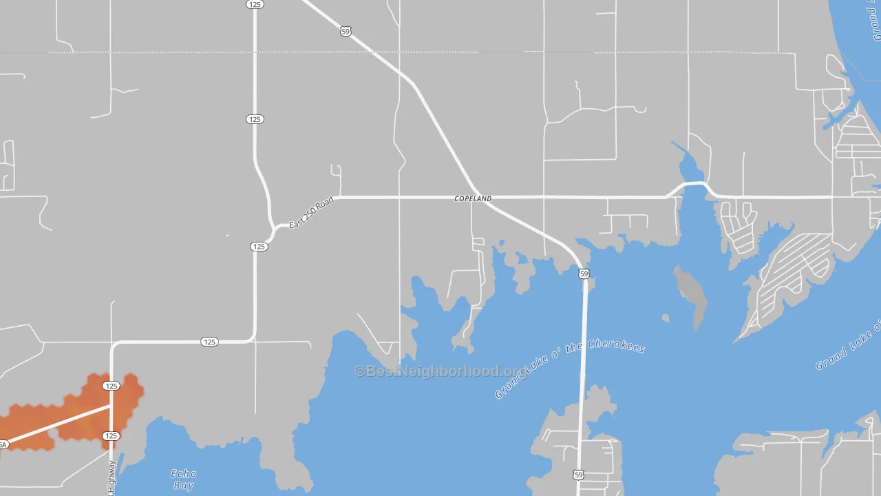 Bike Grade map of Copeland, OK