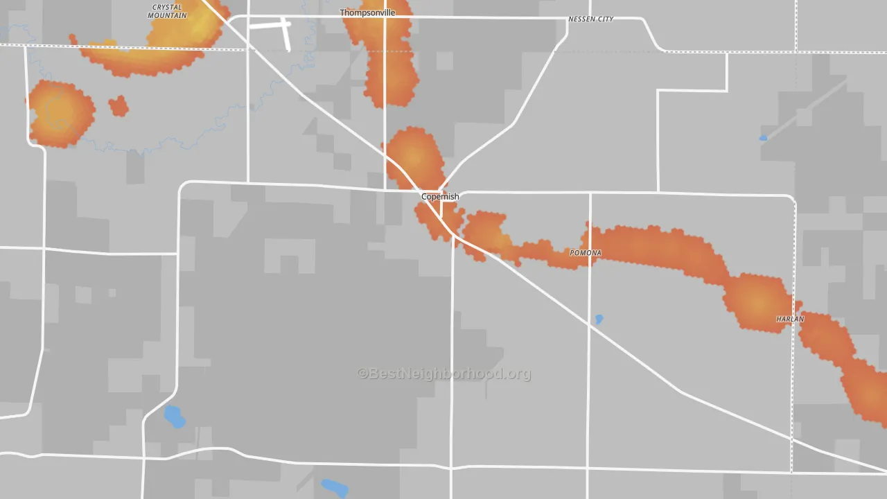 Bike Grade map of Copemish, MI