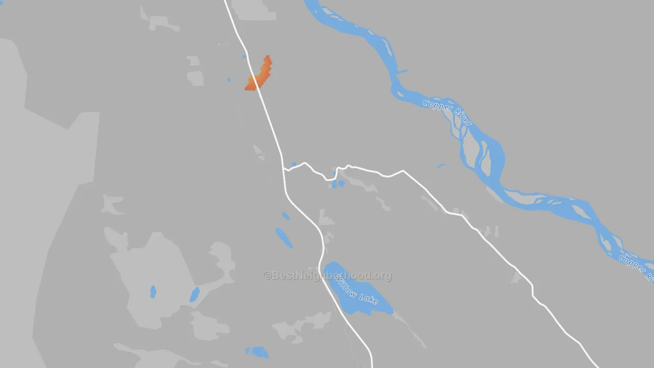 Bike Grade map of Copper Center, AK