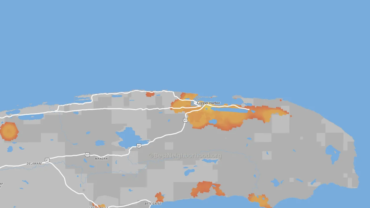 Bike Grade map of Copper Harbor, MI