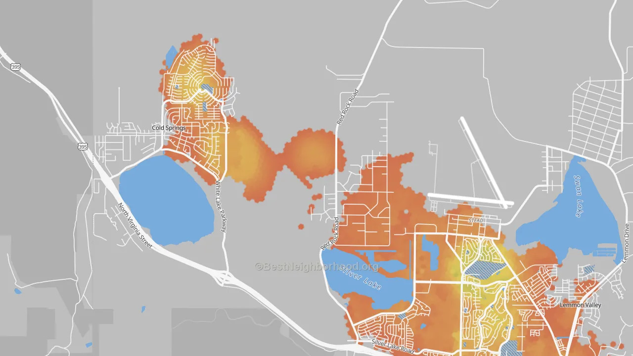 Bike Grade map of Copperfield, NV