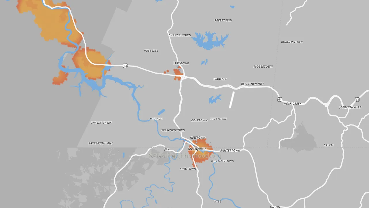 Bike Grade map of Copperhill, TN