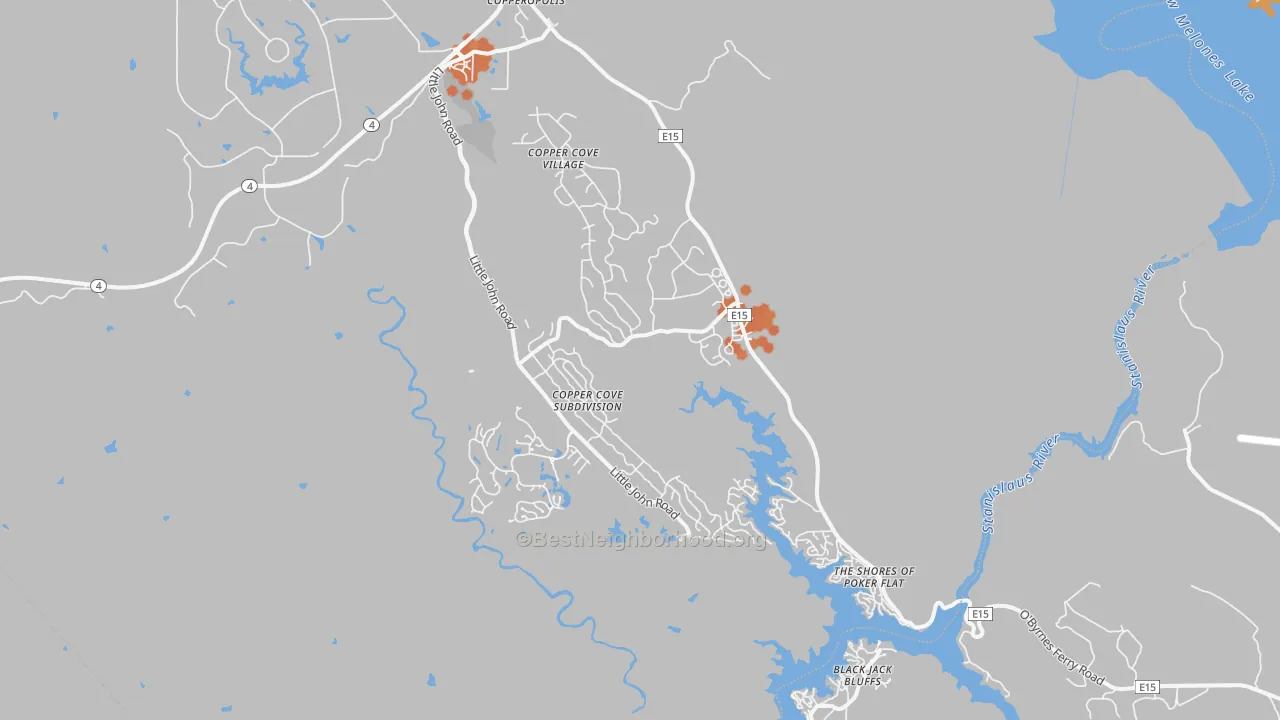 Bike Grade map of Copperopolis, CA