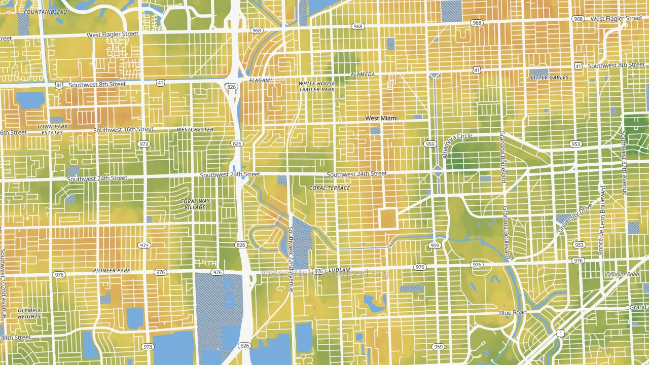 Bike Grade map of Coral Terrace, FL