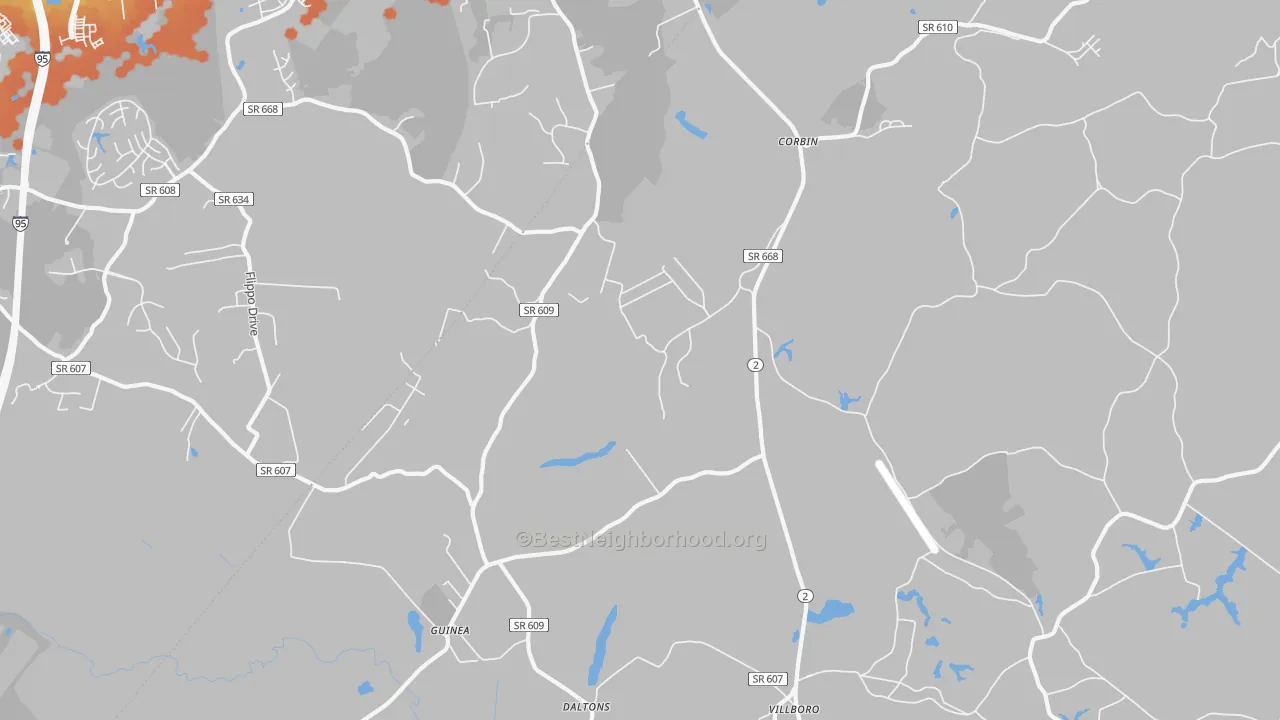 Bike Grade map of Corbin, VA