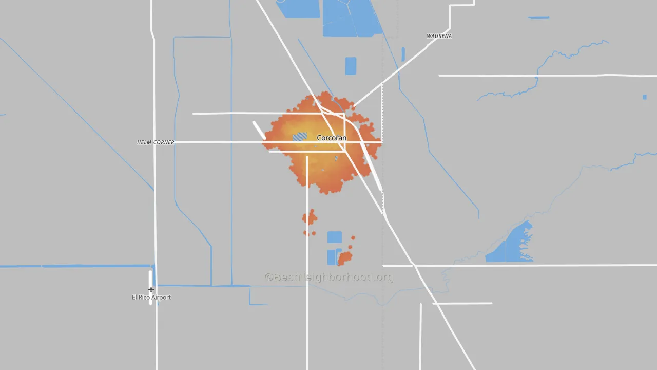 Bike Grade map of Corcoran, CA