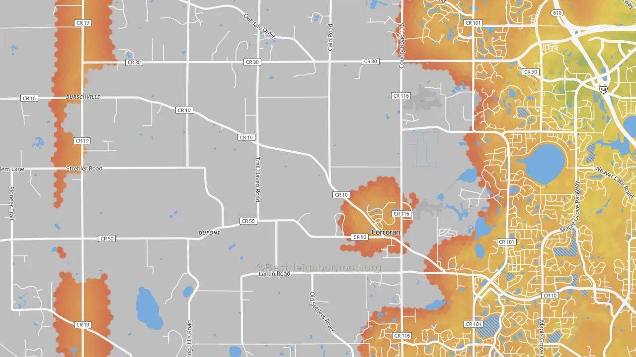 Bike Grade map of Corcoran, MN
