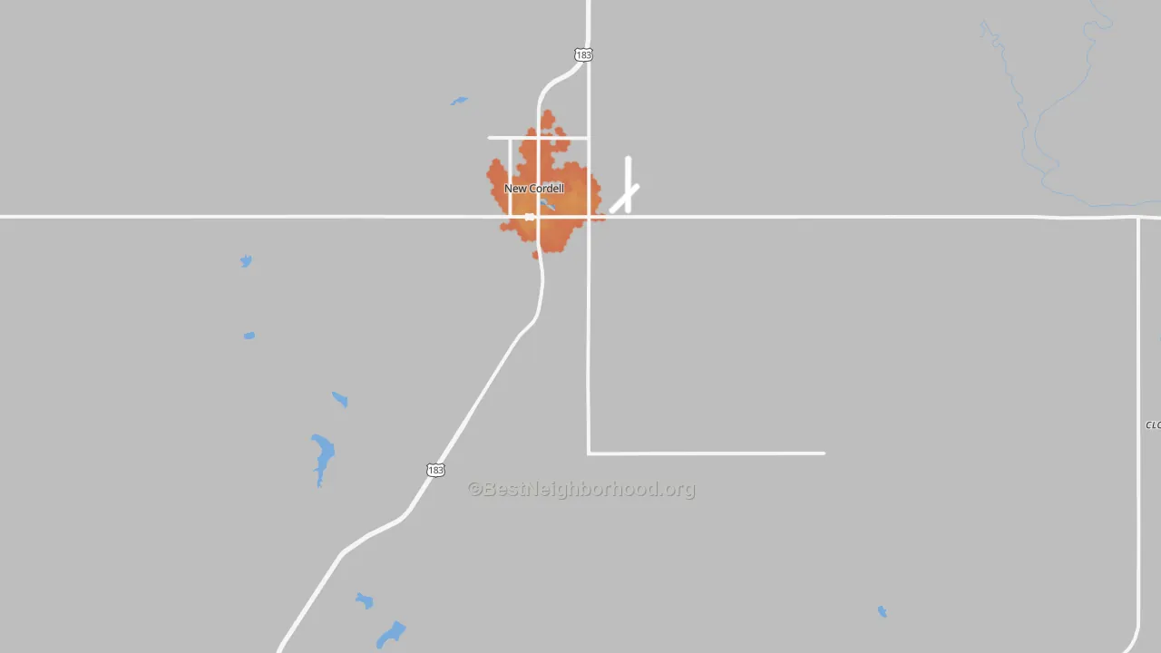 Bike Grade map of Cordell, OK