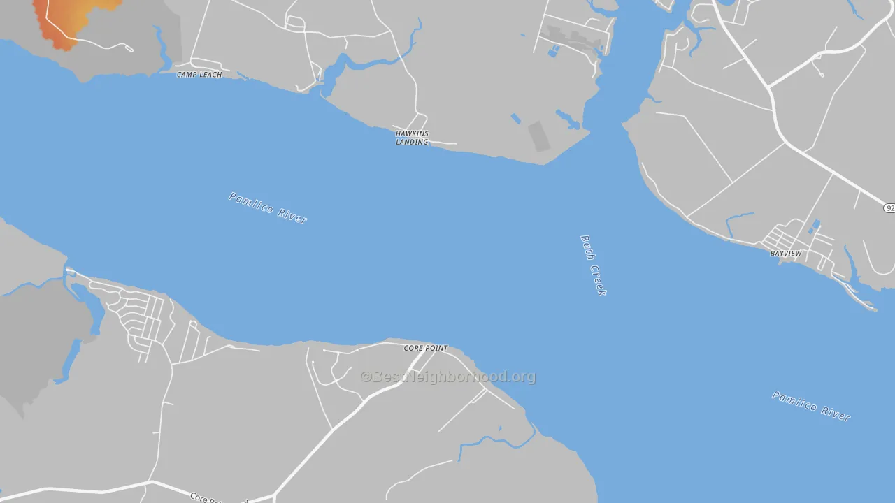 Bike Grade map of Core Point, NC