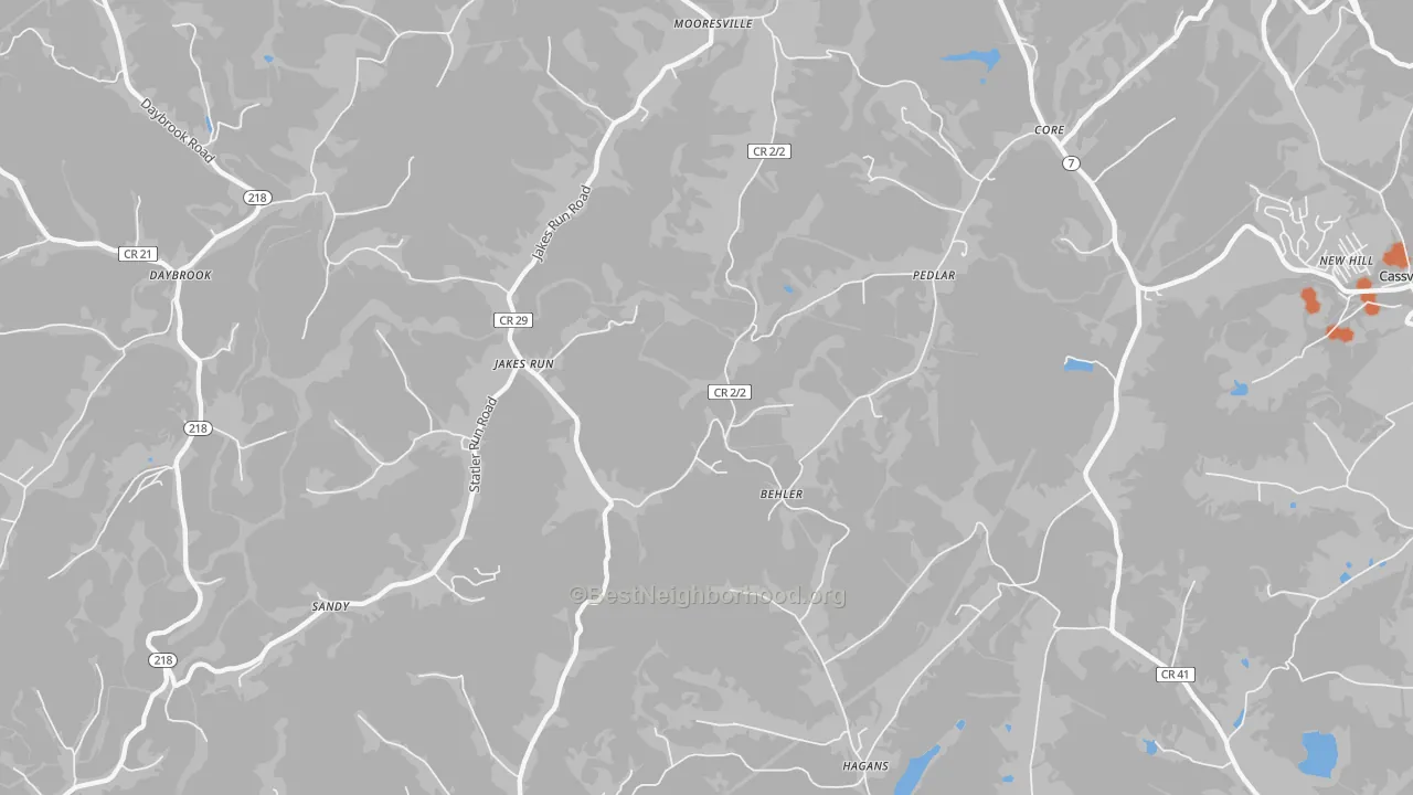 Bike Grade map of Core, WV