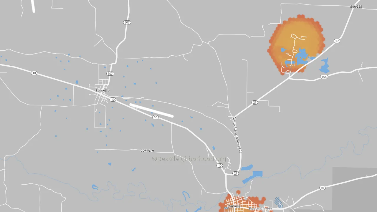Bike Grade map of Corinth, AR