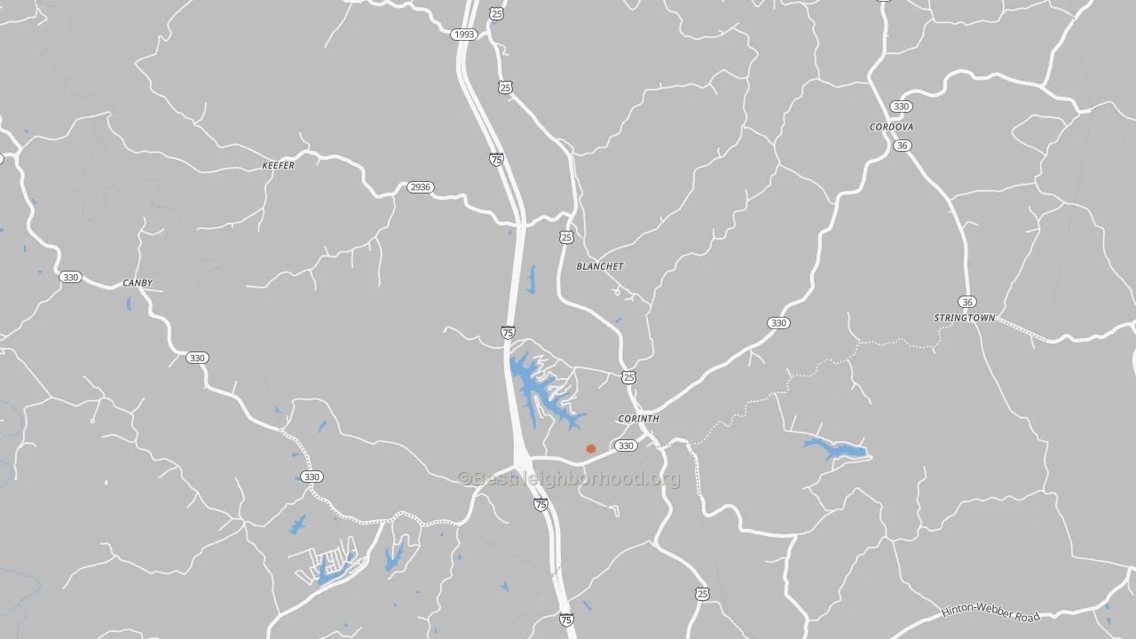 Bike Grade map of Corinth, KY