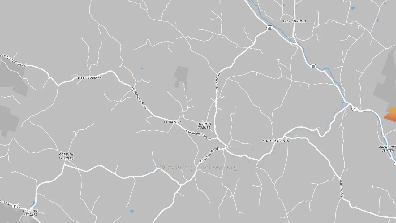 Bike Grade map of Corinth, VT