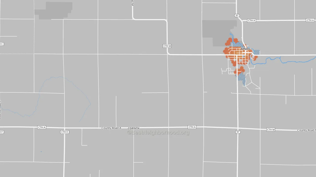 Bike Grade map of Corinth, WI