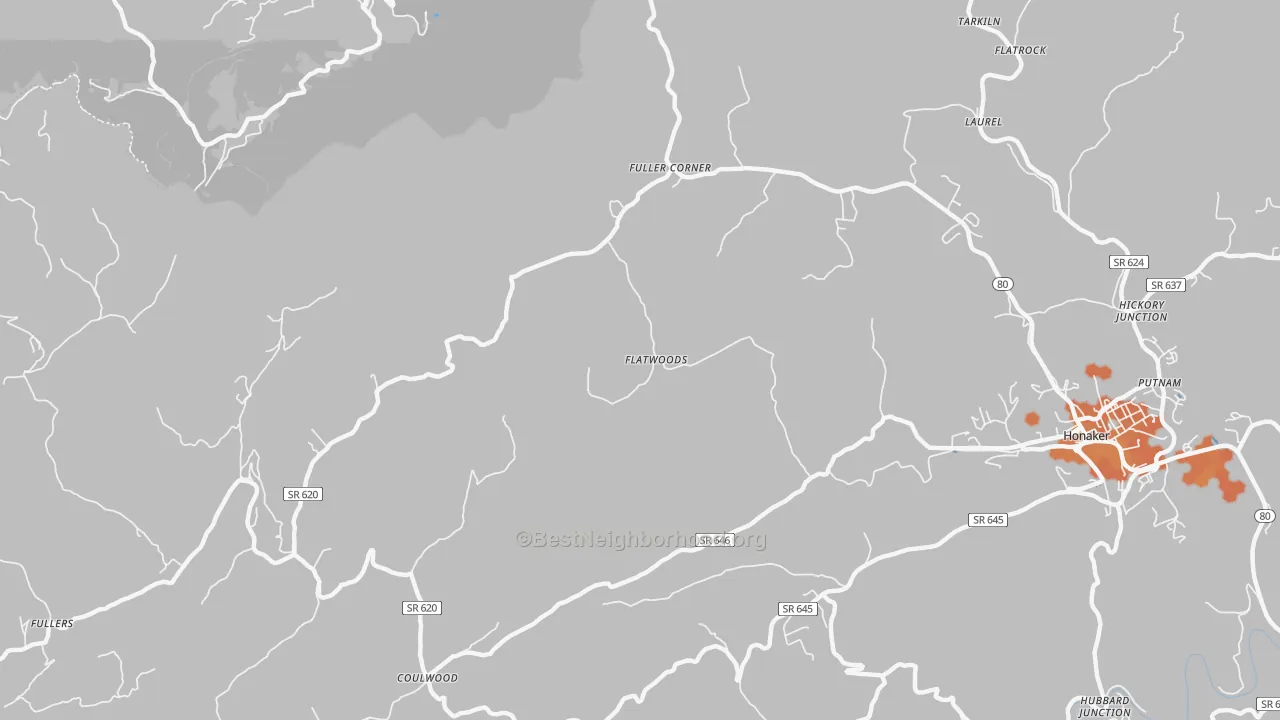 Bike Grade map of Corn Valley, VA