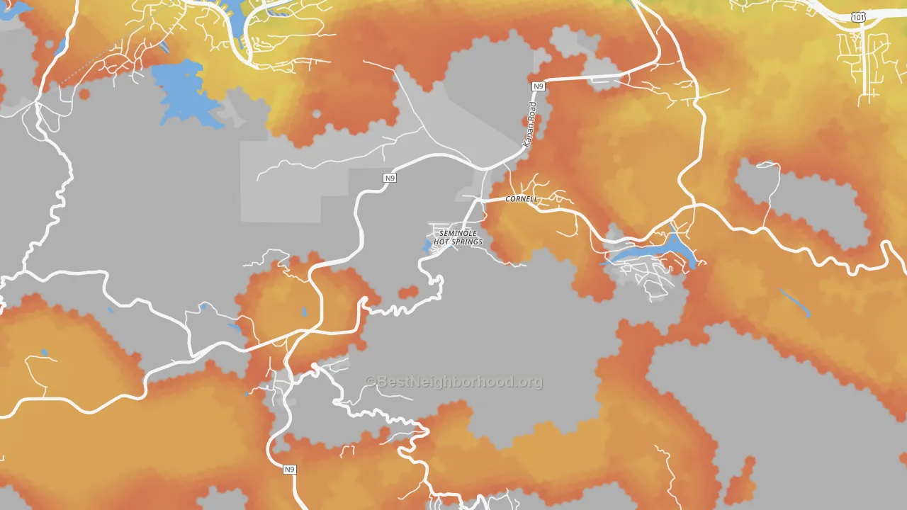 Bike Grade map of Cornell, CA