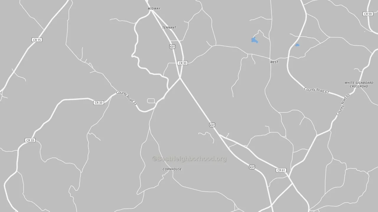 Bike Grade map of Cornhouse, AL