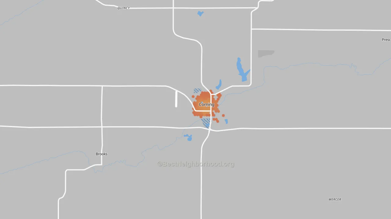 Bike Grade map of Corning, IA
