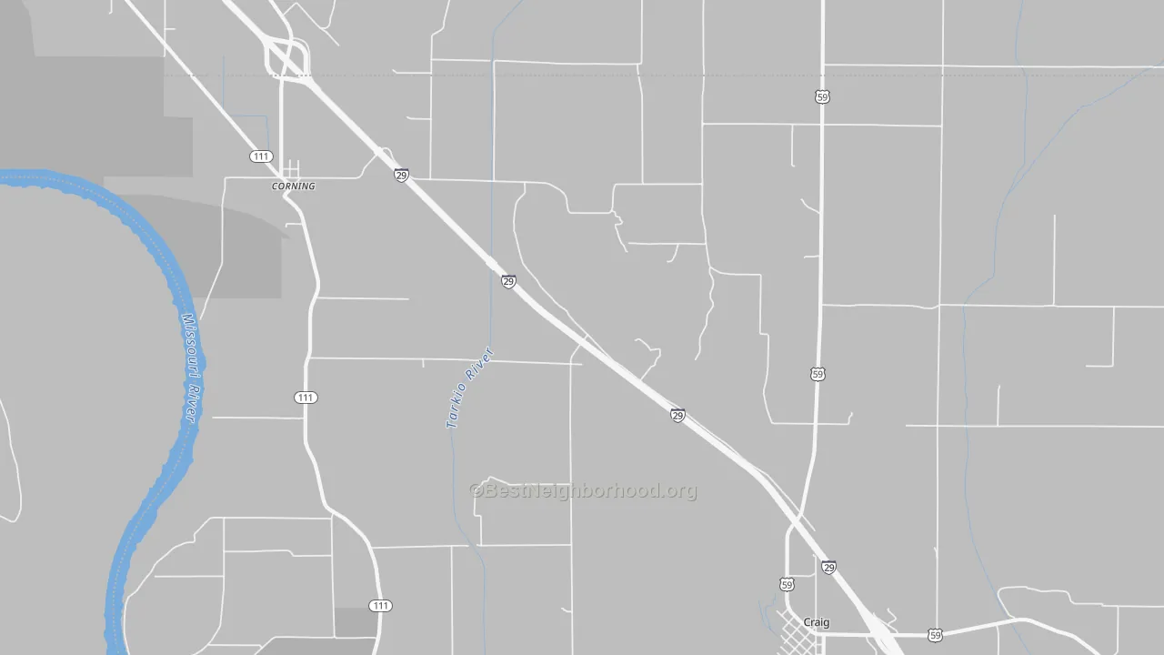 Bike Grade map of Corning, MO