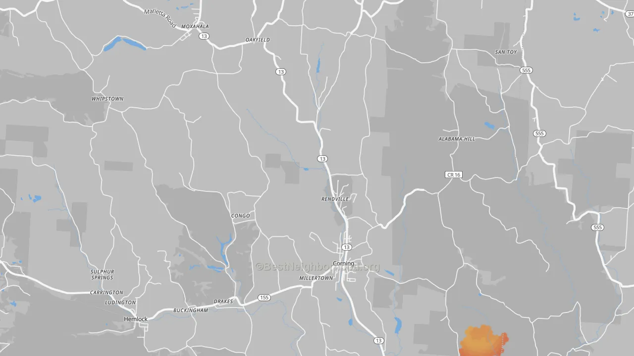 Bike Grade map of Corning, OH