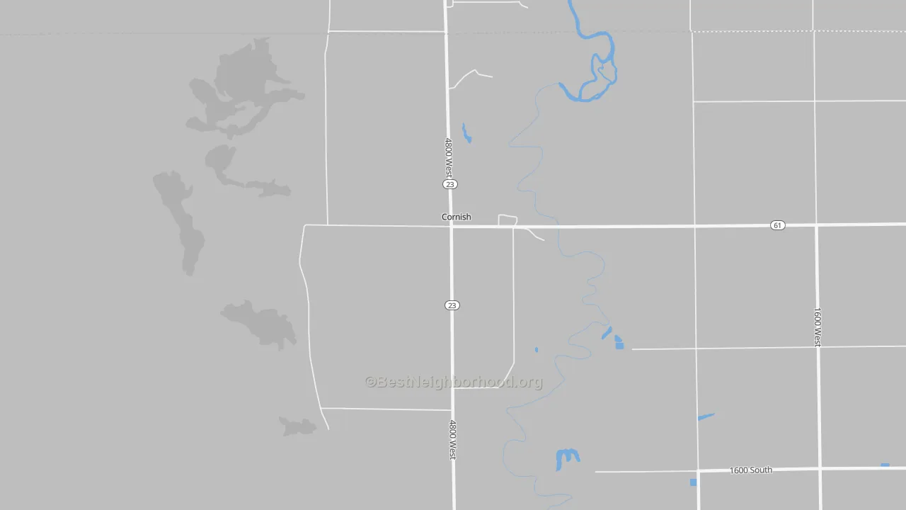 Bike Grade map of Cornish, UT