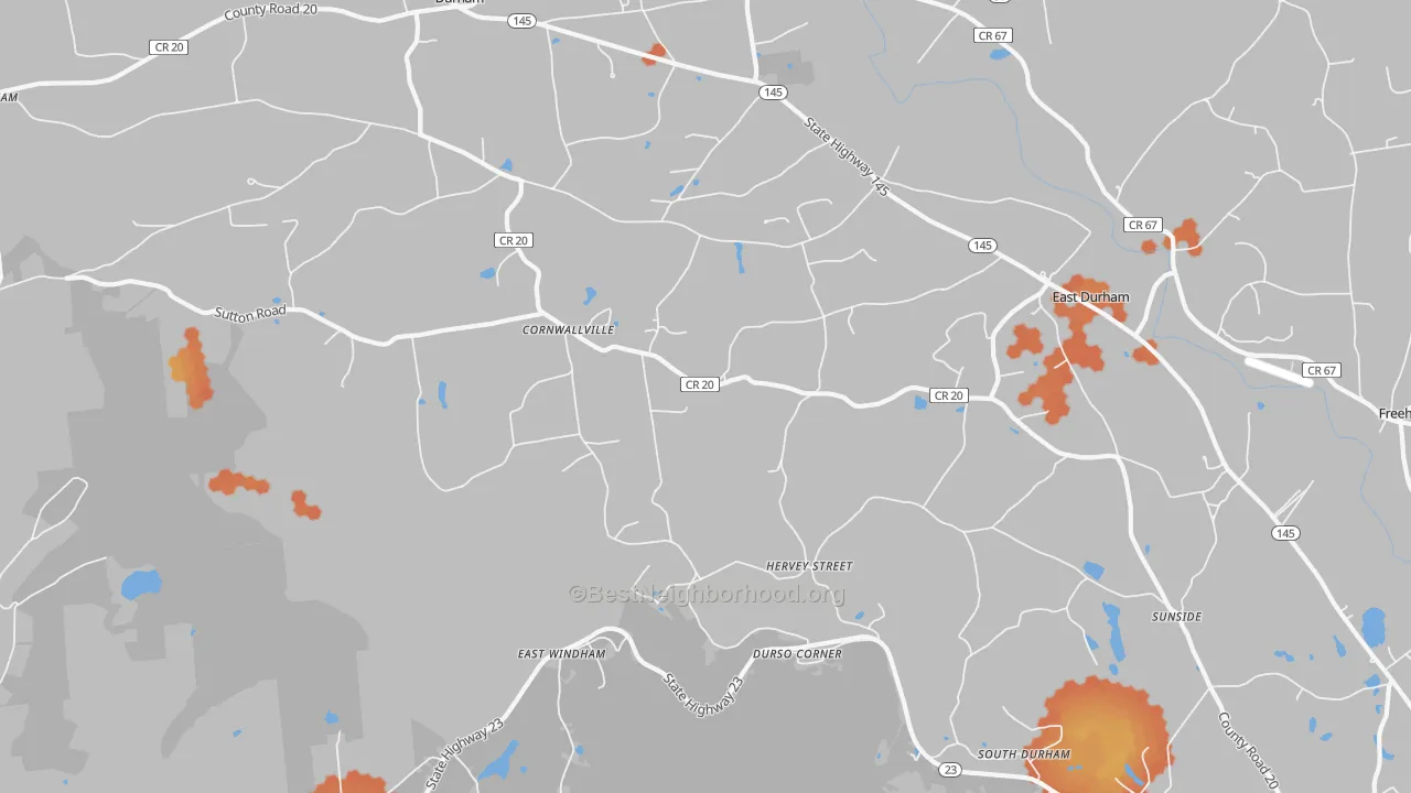 Bike Grade map of Cornwallville, NY