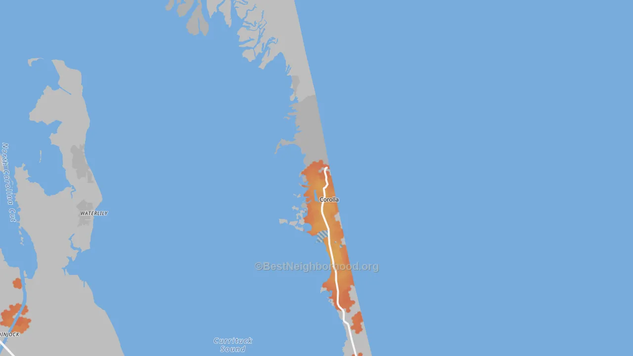 Bike Grade map of Corolla, NC