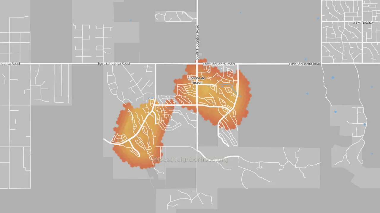 Bike Grade map of Corona de Tucson, AZ