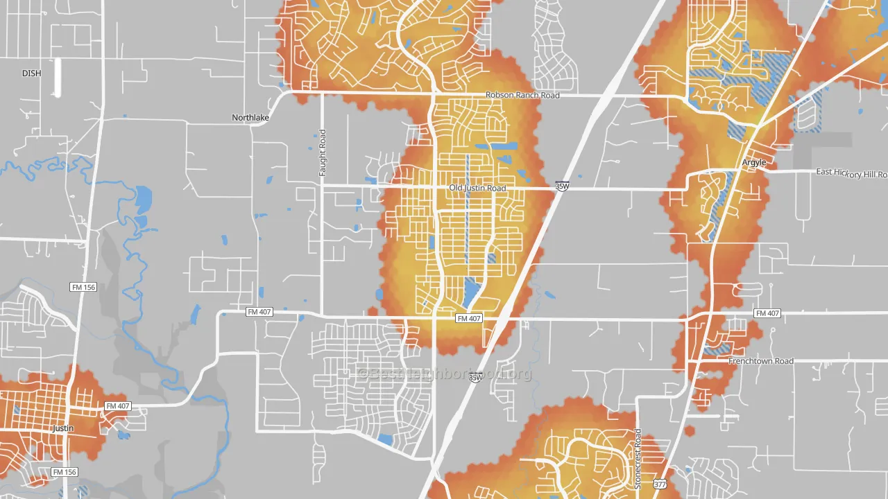 Bike Grade map of Corral City, TX