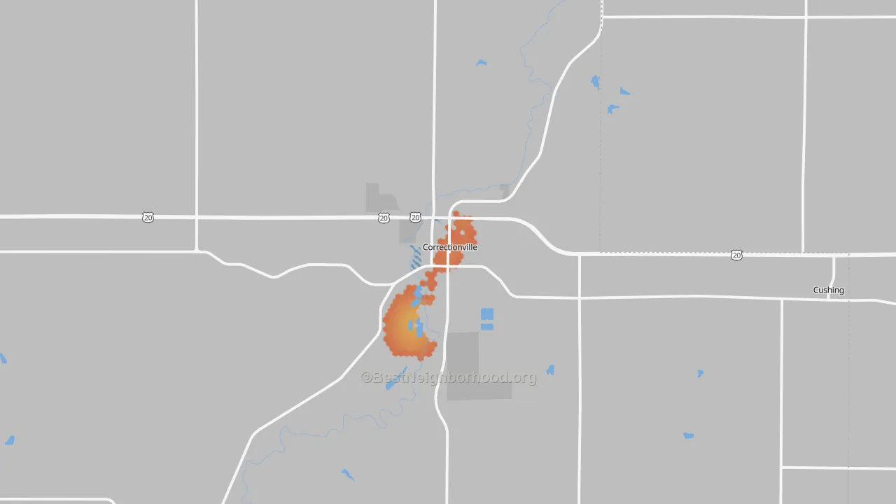 Bike Grade map of Correctionville, IA