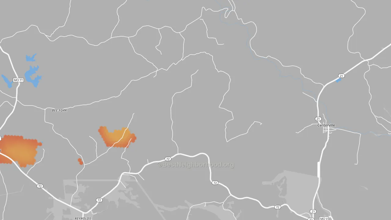 Bike Grade map of Corridon, MO