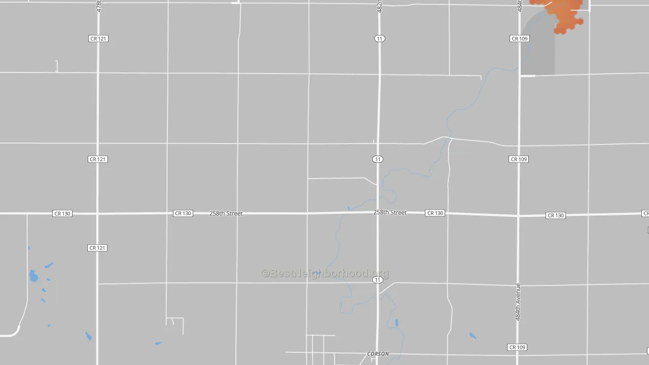 Bike Grade map of Corson, SD