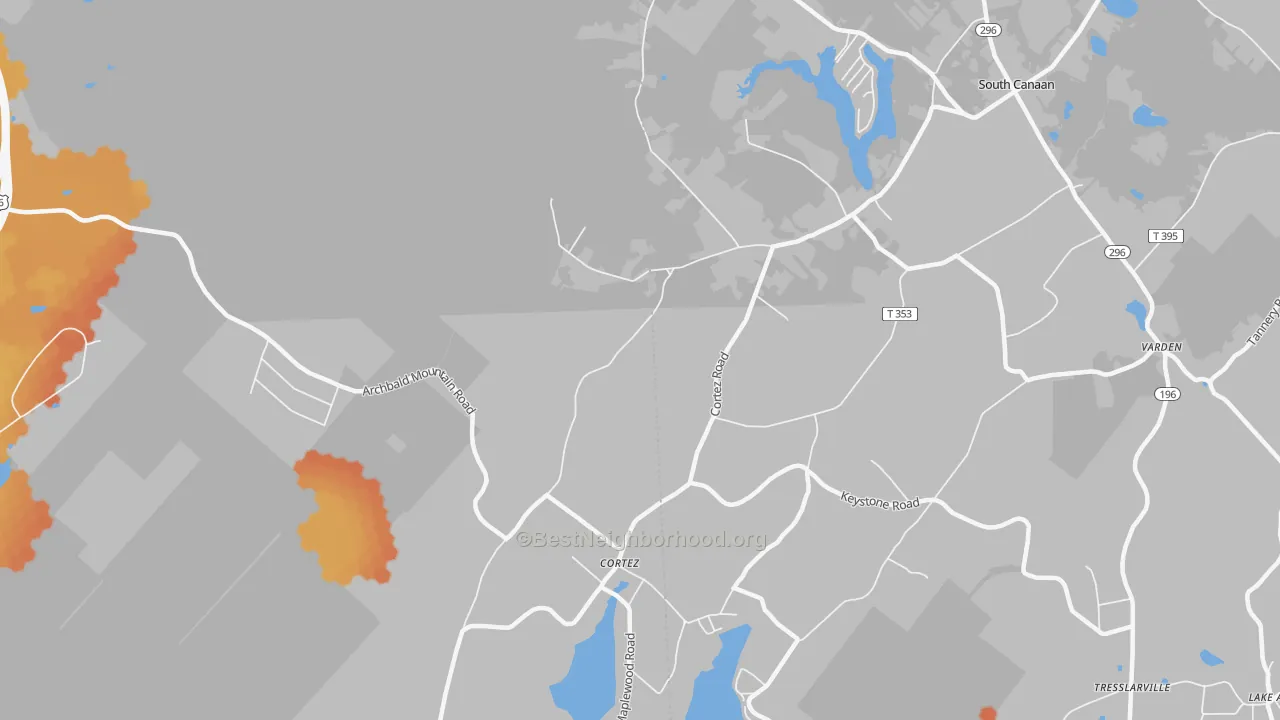 Bike Grade map of Cortez, PA