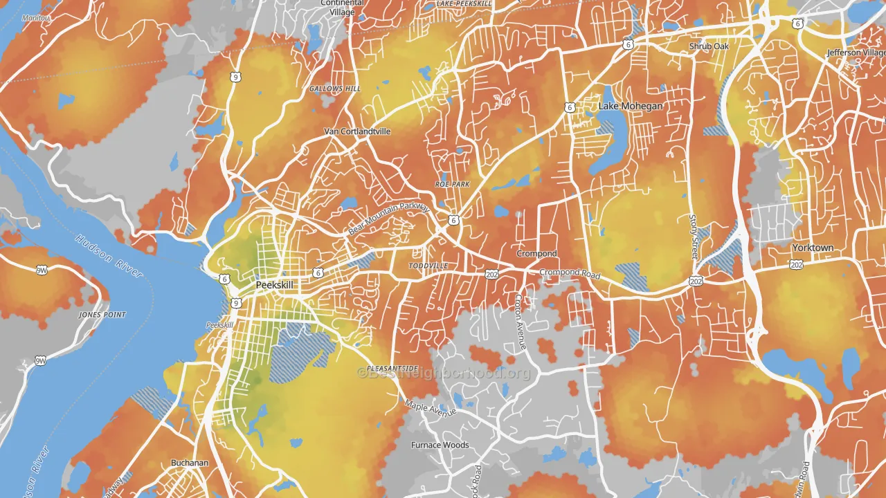 Bike Grade map of Cortlandt Manor, NY