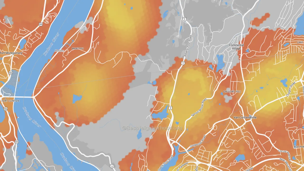 Bike Grade map of Cortlandt, NY