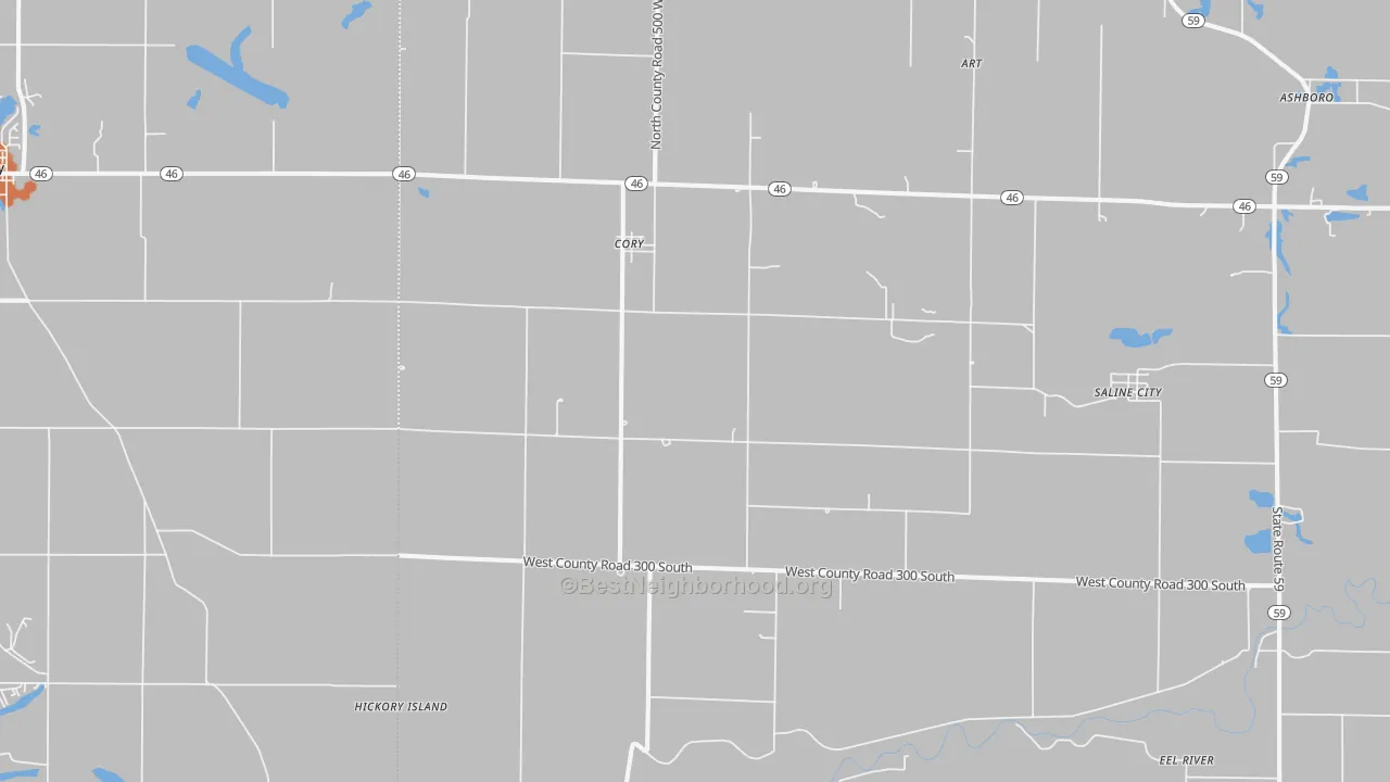 Bike Grade map of Cory, IN
