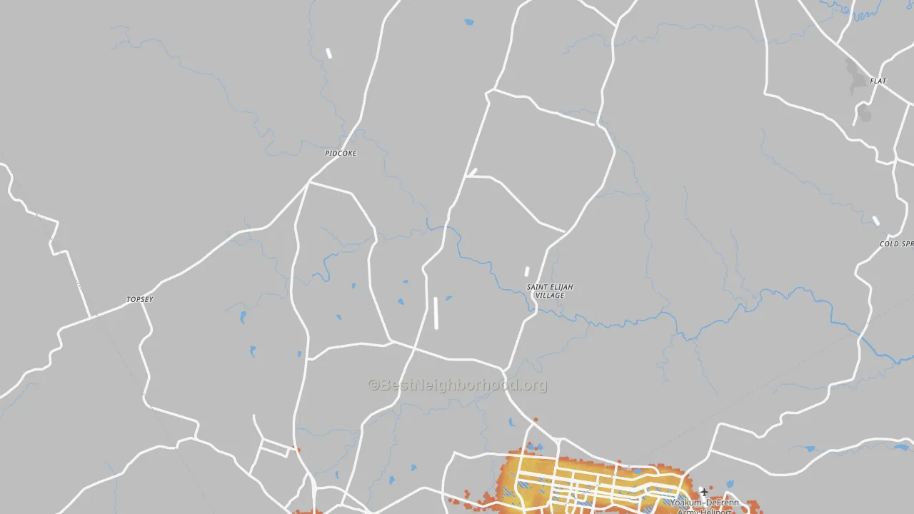 Bike Grade map of Coryell County, TX