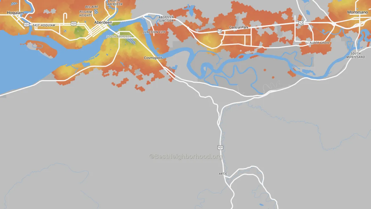 Bike Grade map of Cosmopolis, WA