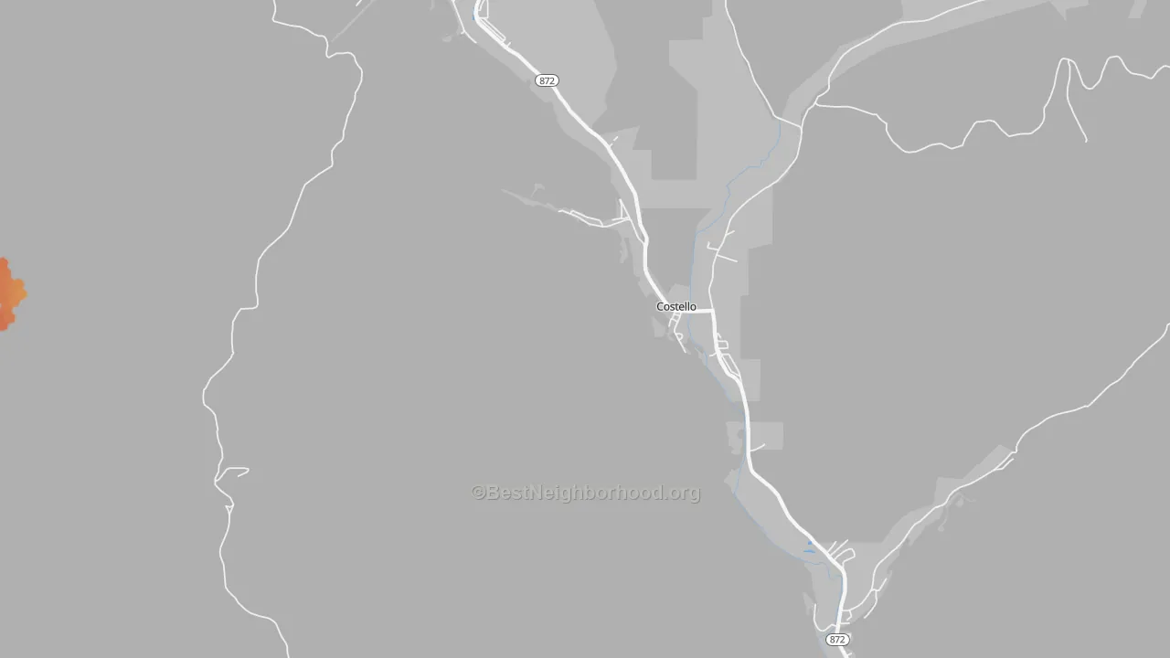 Bike Grade map of Costello, PA
