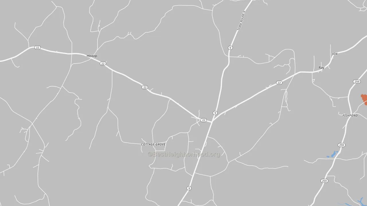 Bike Grade map of Cottage Grove, AL