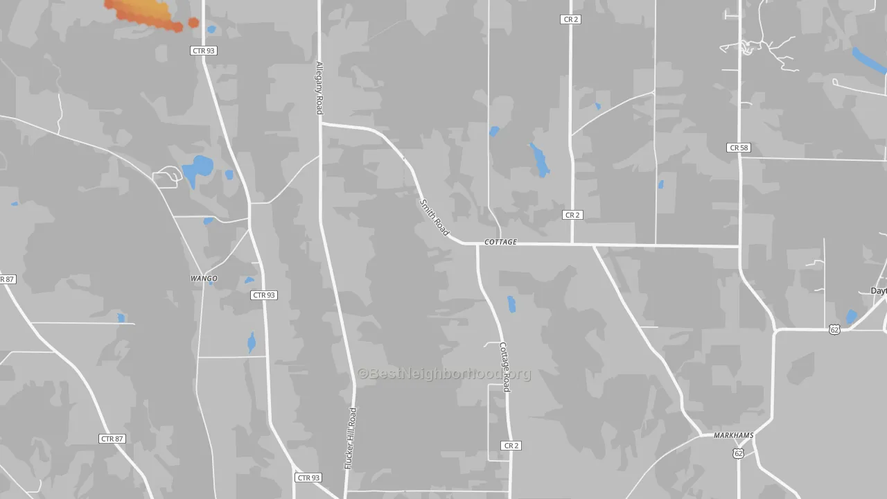 Bike Grade map of Cottage, NY