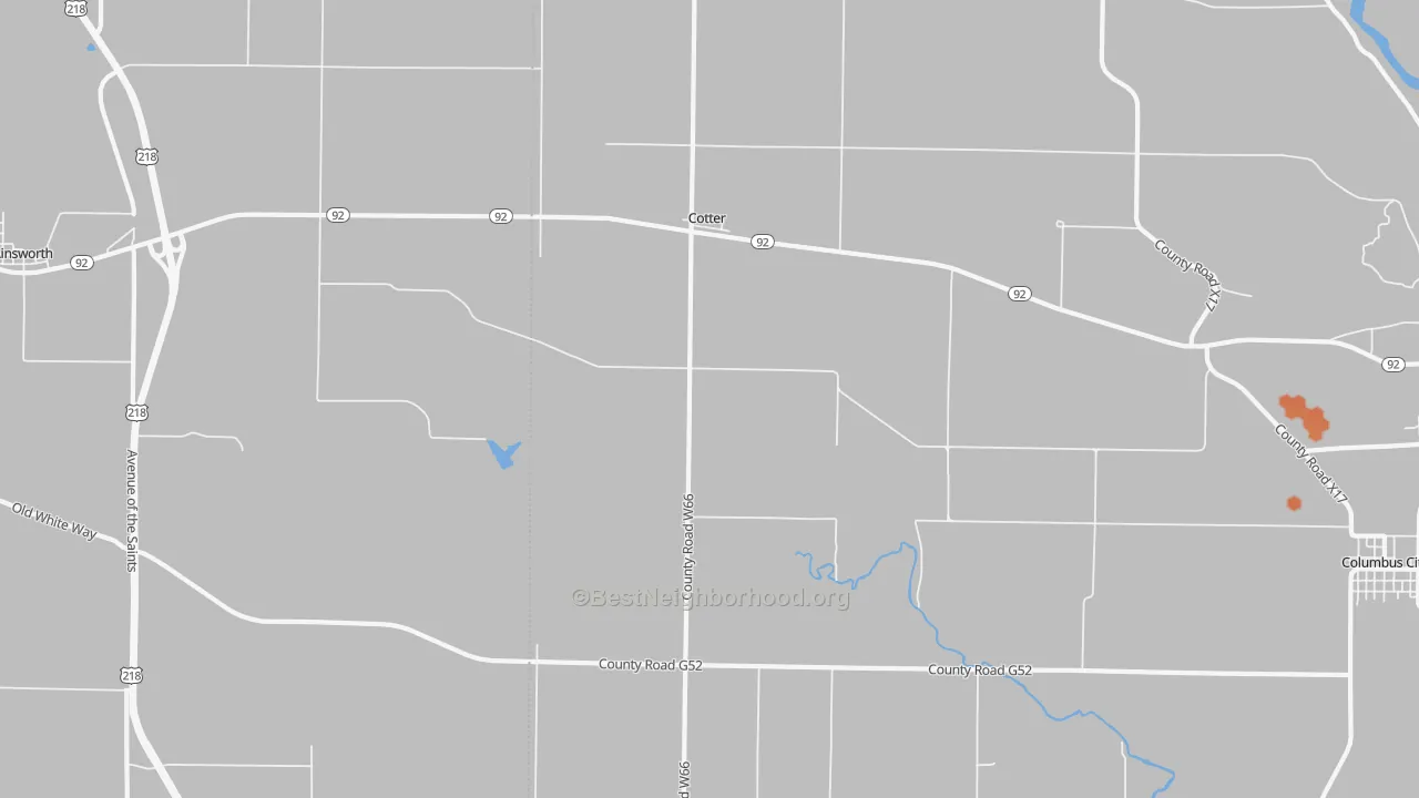 Bike Grade map of Cotter, IA