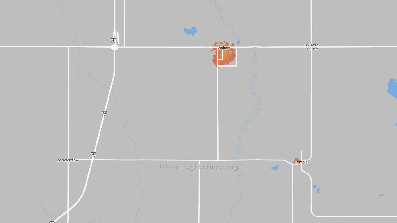 Bike Grade map of Cotton County, OK