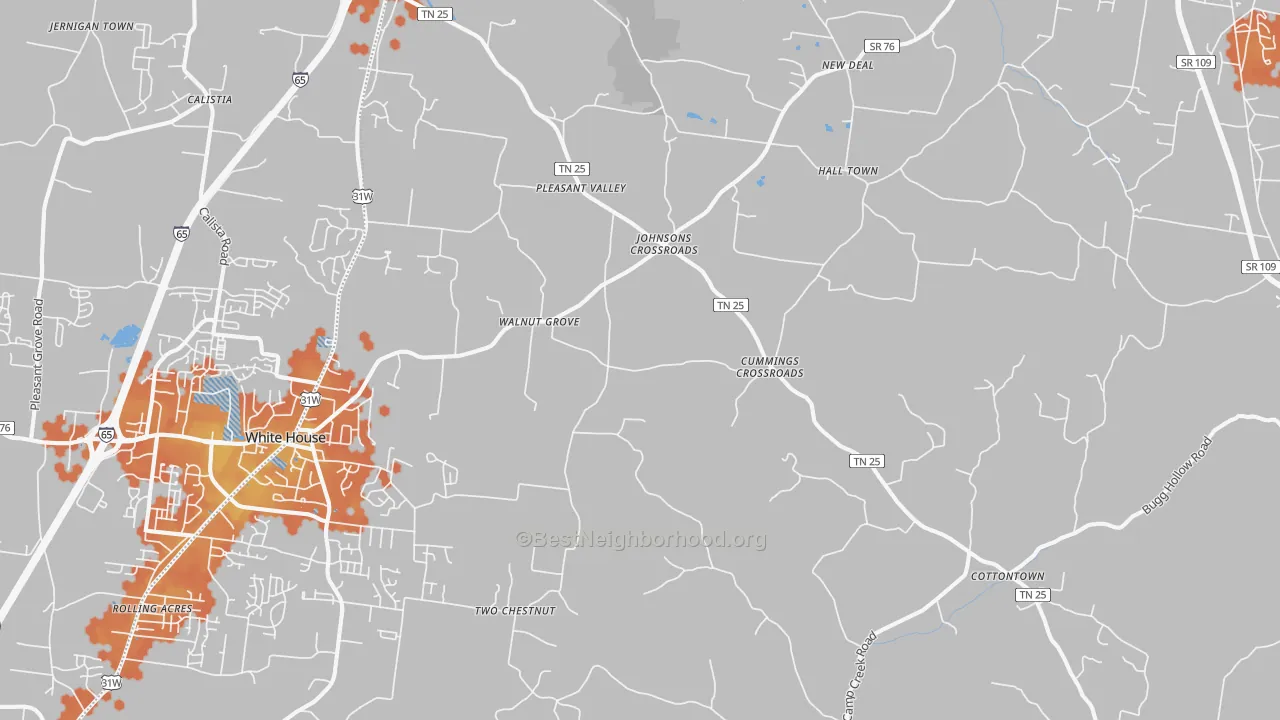 Bike Grade map of Cottontown, TN