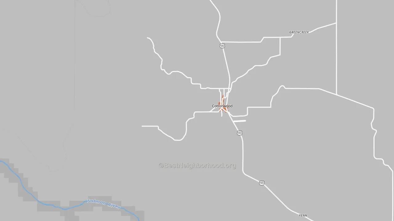 Bike Grade map of Cottonwood, ID